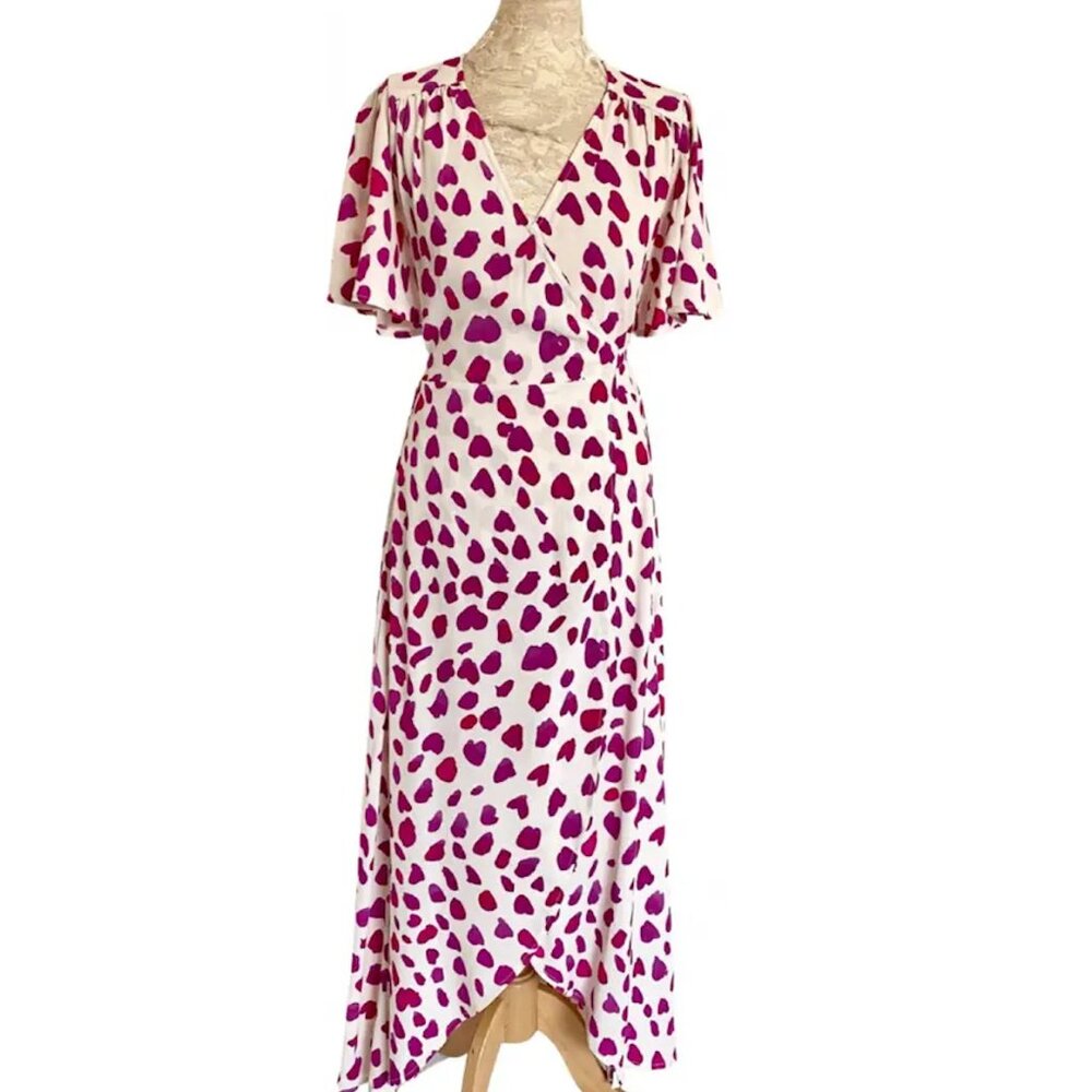Fabienne Chapot Pink and White Patterned Dress - Size 36